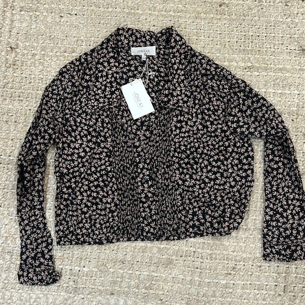 The Great Finch Top navy crescent floral. Size 0 new with tags